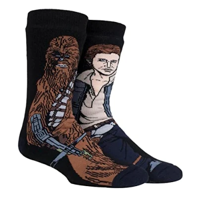 Abbildung von HEAT HOLDERS Herren Star Wars Socken Lite Atmungsaktiv Lustig Fantasie Thermosocken (39 45, Chewie &amp; Hans)