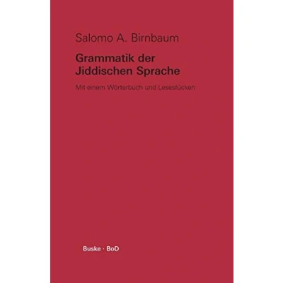 Abbildung von Grammatik der Jiddischen Sprache: Mit einem Wörterbuch und Lesestücken
