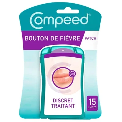 Abbildung von Compeed® Diskreter Fieberblase Patch für eine schnelle Behandlung Pflege Tag und Nacht beschleunigt die Heilung 15 Patches gegen 1,5 x cm