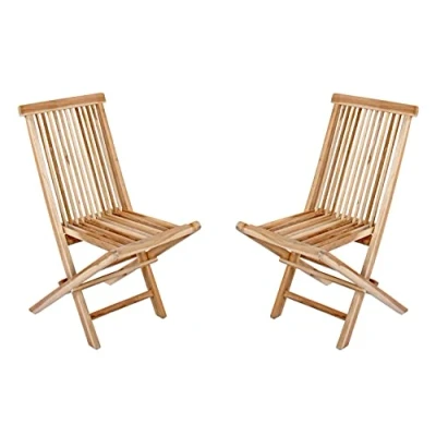 Abbildung von SAM 2er Set Balkonstuhl Menorca, Teakholz massiv, zusammenklappbarer Gartenstuhl, Klappstuhl für Balkon, Garten &amp; Terrasse