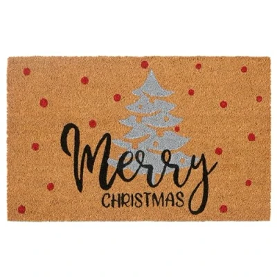 Abbildung von Hanse Home Kokos Fußmatte Weihnachten rutschfeste Schmutzfangmatte Natur für Innen, Fußabtreter Silver Christmas Tree Kokosfaser Kokosmatte Eingangsbereich &amp; überdachten Außenbereich 40x70cm