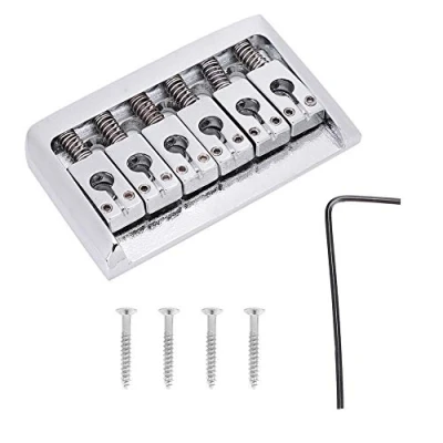 Abbildung von electric Guitar Hardtail Fixed bridge,Electric Bridge,Gitarren Ersatzteile,Gitarren Brücke,Gitarren Sattel Schrauben,6 Brücke Gitarre Saitenhalter,Professionelle