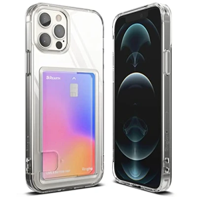 Abbildung von Ringke Fusion Card Kompatibel mit iPhone 12 und Pro Hülle, HandyHülle Kartenhalter, Transparent Dünne Kartenfach Case Clear
