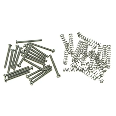 Abbildung von KAISH 20 Stück metrisches Gewinde Humbucker Tonabnehmer Höhenschrauben Gitarre Schrauben mit Federn für Epiphone SG Import Pickups Nickel