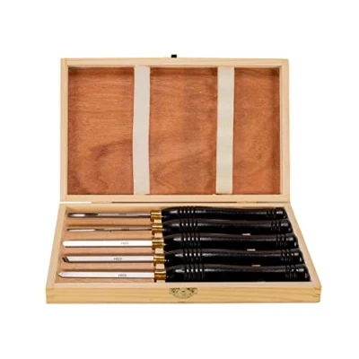 Abbildung von myMAW Drechselbank 5 x Profi HSS Drechselmesser Satz Drechseleisen Dre…
