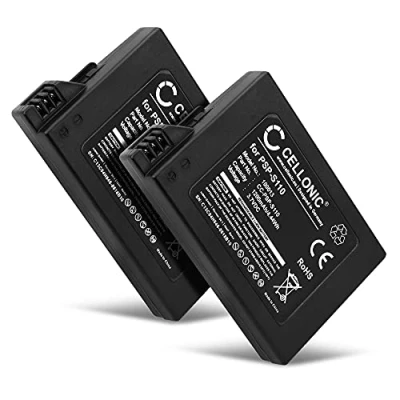 Abbildung von CELLONIC 2X Akku kompatibel mit Sony PSP Slim &amp; Lite 2 (PSP 2000, 2003, 2004), 3 3001, 3003, 3004) 3.7V 1200mAh