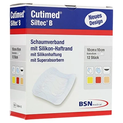 Abbildung von Cutimed Siltec B Schaumverb.10x10 cm m.H 12 St