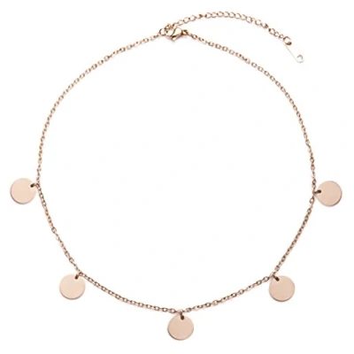 Abbildung von Hey Happiness Circle DISK Halskette, Damen, Größe: One Size, Rosegoldfarben
