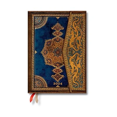 Abbildung von Paperblanks 12 Monatskalender 2024 Safawidisch Indigo Verso Midi (130 x 180 mm)