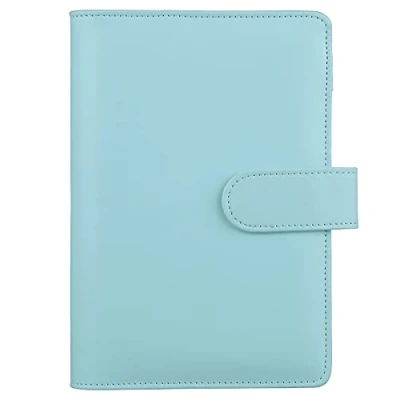 Abbildung von HAUTOCO A6 PU Leder Notizbuch, nachfüllbar, 6 Ringordner für Füllpapier und Bargeld, Budget Umschläge, lose Blätter, persönlicher Planer, Binder Cover mit magnetischer Schnalle, Minzblau