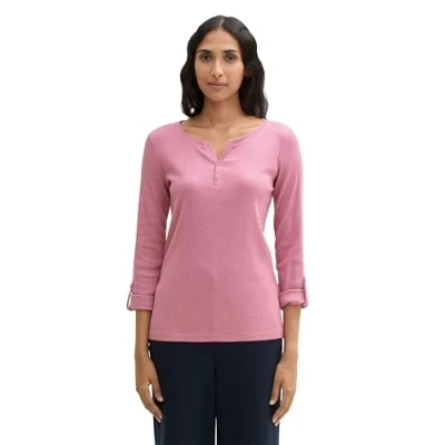 Abbildung von TOM Tailor Langarmshirt, Damen, Größe: 3XL, Apricot offwhite stripe ck