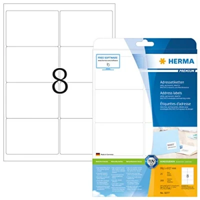 Abbildung von HERMA Adressetiketten 5077 weiß 99,1 x 67,7 mm