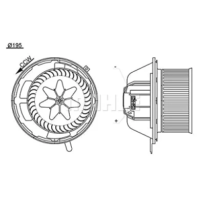 Abbildung von MAHLE ORIGINAL AB 194 000S Innenraumgebläse für Linkslenker ohne integrierten Regler BMW: 3 Limousine, X1, Cabrio kfzteile, kfzteile24, bandel