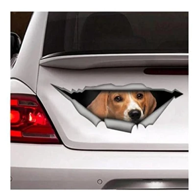 Abbildung von Auto Sticker Autoaufkleber Lustig Dog Beagle Aufkleber, Vinyl Autodekoration, Lustige Hund Haustier Aufkleber（15Cm）