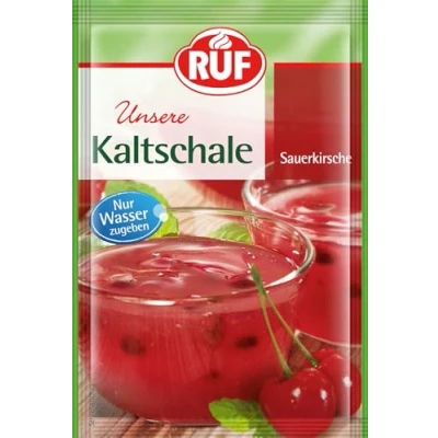 Abbildung von RUF Kaltschale Sauerkirsche, fruchtig erfrischende Nachspeise mit gefriergetrockneten Früchten und Sauerkirsch Geschmack, glutenfrei, vegan