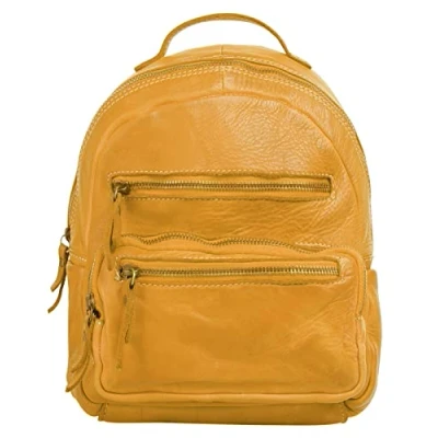 Abbildung von Cluty Rucksack Echt Leder Damen Made in Italy, Smartphonefach, Vintage Daypack, Citybag aus Rindsleder, Schultertasche mit Reißverschluss 020893