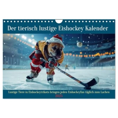 Abbildung von Der tierisch lustige Eishockey Kalender (Wandkalender 2025 DIN A4 quer), CALVENDO Monatskalender