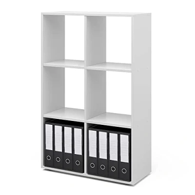 Abbildung von Vicco Raumteiler, Weiß, 72 x 108 cm mit 2 Faltboxen