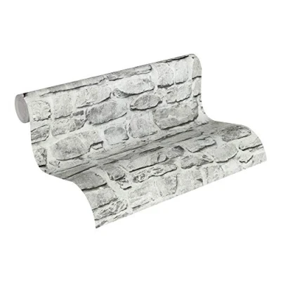 Abbildung von A.S. Création Vliestapete &quot;Decoro&quot;, gemustert Motiv abstrakt, Tapete Stein Tapeten Wohnzimmer Schlafzimmer Küche modern Design Optik