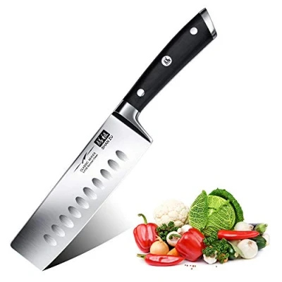 Abbildung von SHAN ZU Kochmesser Nakiri Küchenmesser Profi Messer Chefmesser 16.5 cm Allzweckmesser Deutscher Edelstahl Extra Scharfe Messerklinge mit ergonomischer Griff Exquisiter Geschenkverpackung