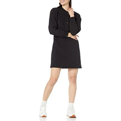 Abbildung von Amazon Essentials Damen Henley Sweatshirtkleid aus Strick (erhältlich in Übergrößen), Schwarz, XL