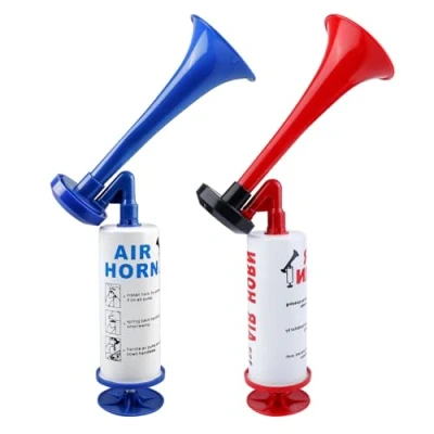 Abbildung von Airhorn 2 Stück, Air Horn Tröte Laut, Druckluft Hupe Signalhorn, Fanfare Gashupe Lufthorn, Signal für Fussball Handball Nebelhorn Schiedsrichter
