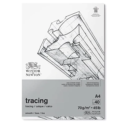 Abbildung von Winsor &amp; Newton 6674001 Transparentpapier im Block, 40 Blatt Pauspapier a 70 g/m², 100% Säurefrei, FSC, bedruckbar mit feiner Körnung für präziese Linienführung, Architektenpapier DIN A4
