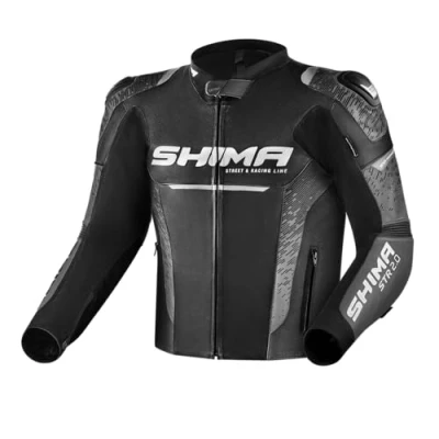 Abbildung von SHIMA BLAKE Motorrad Jacke Herren mit Protektoren AIRFORCE Rückenprotektor Leder Motorradjacke Sommer Schutzjacken Lederjacke Protektorenjacke Sommerjacke (Männer, Schwarz, 3XL)