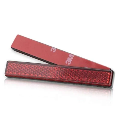Abbildung von Reflektor Motorrad hinten rot 100x13mm selbstklebend Rückstrahler Katzenauge Roller Quad E geprüft