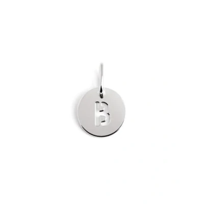 Abbildung von SINGULARU Mini Medallion Letter. Sterlingsilber mit Rhodium Beschichtung. Schmuck für Damen. Buchstabe B.