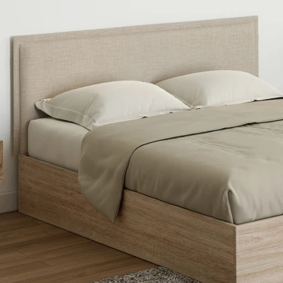 Abbildung von Hängekopfteil ALHYA 160 cm aus beigem Leinenstoff IDMarket