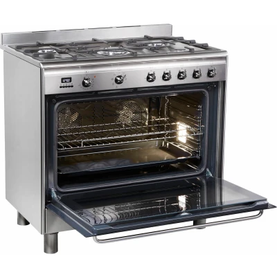 Abbildung von Smeg Gas Standherd &quot;SCD90MFX9 1&quot;, SCD90MFX9 1, mit Backauszug