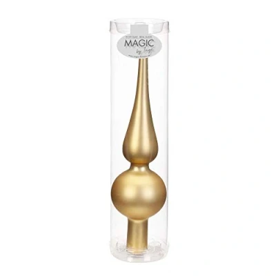 Abbildung von Inge glas Christbaumspitzen 26cm Weihnachtsbaumspitzen matt glänzend Baumspitze Spitze Christbaumschmuck (Brokatgold Gold matt)