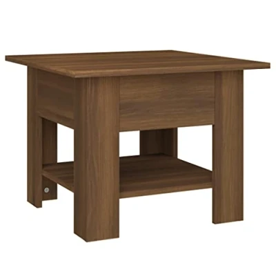 Abbildung von vidaXL Couchtisch Beistelltisch Wohnzimmertisch Kaffeetisch Sofatisch Ablagetisch Wohnzimmer Tisch Braun Eichen Optik 55x55x42cm Holzwerkstoff