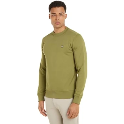 Abbildung von Calvin Klein Jeans Herren CK Embro Badge Crew Neck J30J325270 Sweatshirts, Grün (Dark Juniper), XS