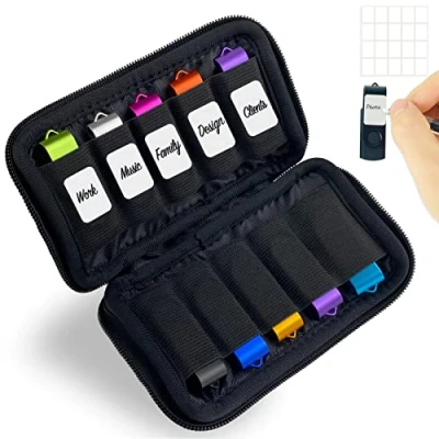 Abbildung von JBOS Aufbewahrungstasche Storage Bag für USB Sticks Tasche Organizer Electronic Accessories Case for Speicherstick/USB Flash Laufwerk/Speicher