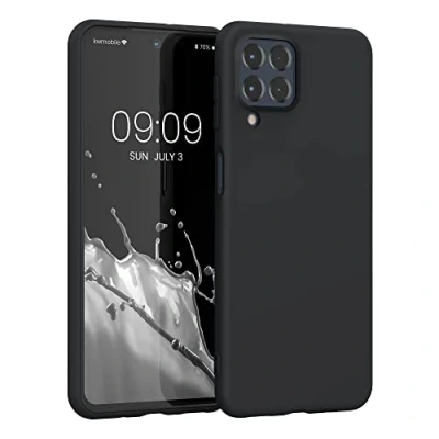 Abbildung von kwmobile Hülle kompatibel mit Samsung Galaxy M53 5G weiches TPU Silikon Case Cover geeignet für kabelloses Laden Schwarz