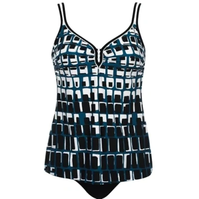 Abbildung von Sunflair Tankini mit Softcups und Multifunktionsträger schwarz weiß 48 D