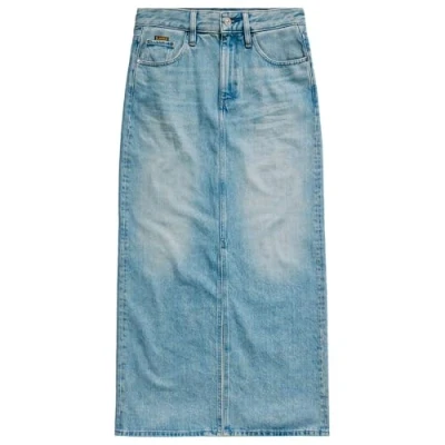 Abbildung von G Star Viktoria LONG Skirt Jeansrock, Damen, Größe: 27, Sun faded fogbow