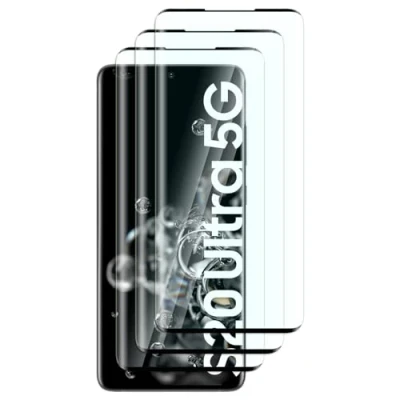 Abbildung von FWKDWHPH [3 Stück Temperglas Schutzfolie für Samsung Galaxy S20 Ultra 5G,3D Volle Bedeckung,9H Härte,kratzfest,blasenfrei,HD Displayschutz