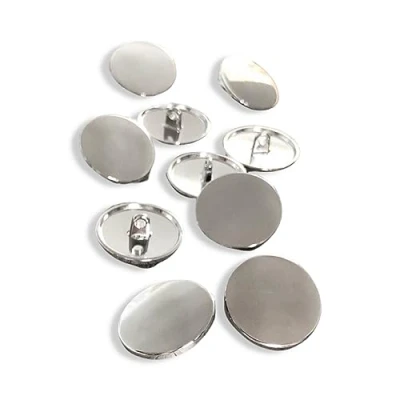 Abbildung von Hartmann Knöpfe Knopf 1 Set (10 Knöpfe) silber glänzend flach Metallknöpfe