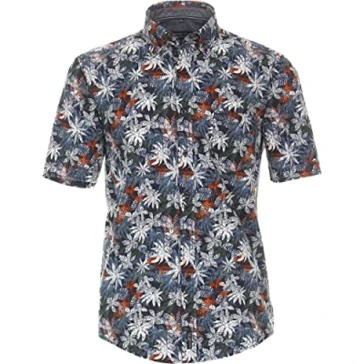 Abbildung von Casamoda Kurzarm Print Casual FIT Hemd, Herren, Größe: Large, Dunkelblau