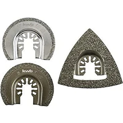 Abbildung von kwb Universal Karbidraspel Set Multitool Diamant Sägeblatt, 3 teilig, inklusive Delta Raspel