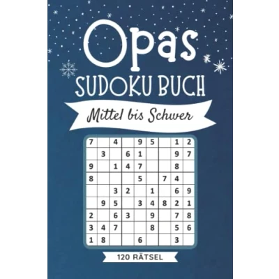 Abbildung von Opas Sudoku Buch Mittel bis Schwer 120 Rätsel: Rätselbuch Geschenke für opa zu weihnachten oder Geburtstag Gedächtnistraining Senioren