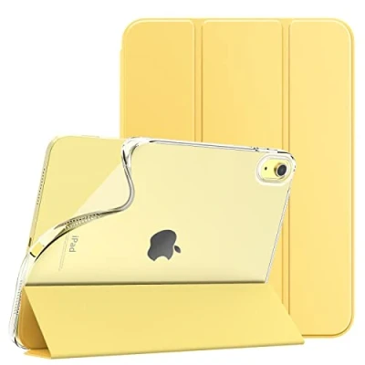 Abbildung von TiMOVO Hülle Kompatibel mit iPad 10 Generation 10,9 Zoll 2022, Dreifach Gefaltet PU Leder Schutzhülle Weich TPU Rückhülle, Auto Schlaf/Aufwach Case für 10, Hellgelb