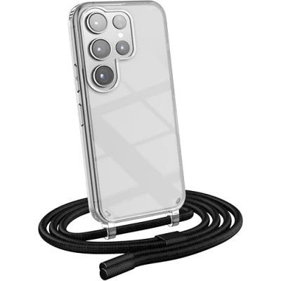 Abbildung von MyGadget Handykette für Samsung Galaxy S23 Ultra [ Hülle mit Band abnehmbar &amp; verstellbar ] Handyhülle Handyband zum Umhängen Schnur Case Schutzhülle Schwarz