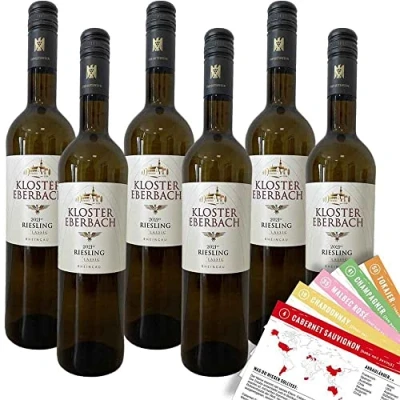 Abbildung von Kloster Eberbach Riesling QbA, trocken, sortenreines Weinpaket + VINOX Winecards (6x0,75l)