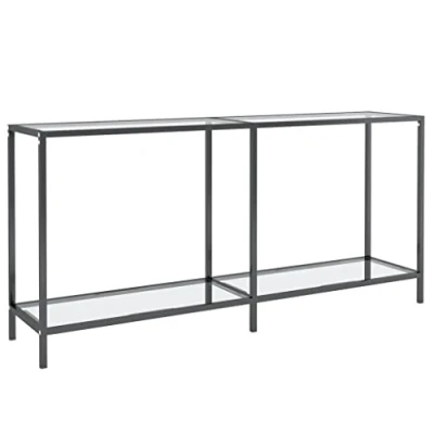 Abbildung von vidaXL Konsolentisch Konsole Beistelltisch Flurtisch Sideboard Ablagetisch Wandtisch Glastisch Transparent 160x35x75,5cm Hartglas Stahl