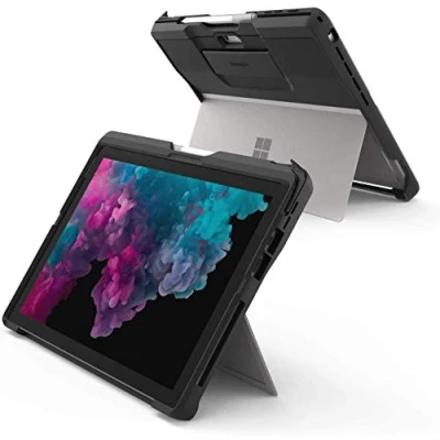 Abbildung von Kensington BlackBelt robustes Case für Surface Go, Robuster Fallschutz nach Militärstandard Integrierte Handschlaufe mit komfortabler Einfassung zum Schreiben und Zeichnen, K97454EU