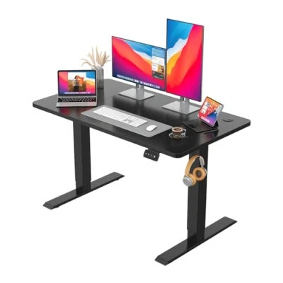 Abbildung von JUMMICO HöHenverstellbarer Schreibtisch Standing Desk Elektrischer Höhenverstellbar mit Memory Funktion 120 x 60 cm,Schwarz